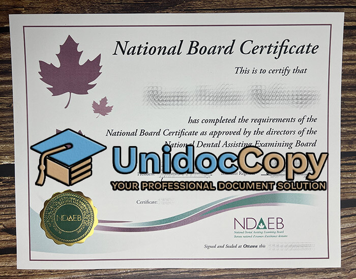 NDAEB certificate