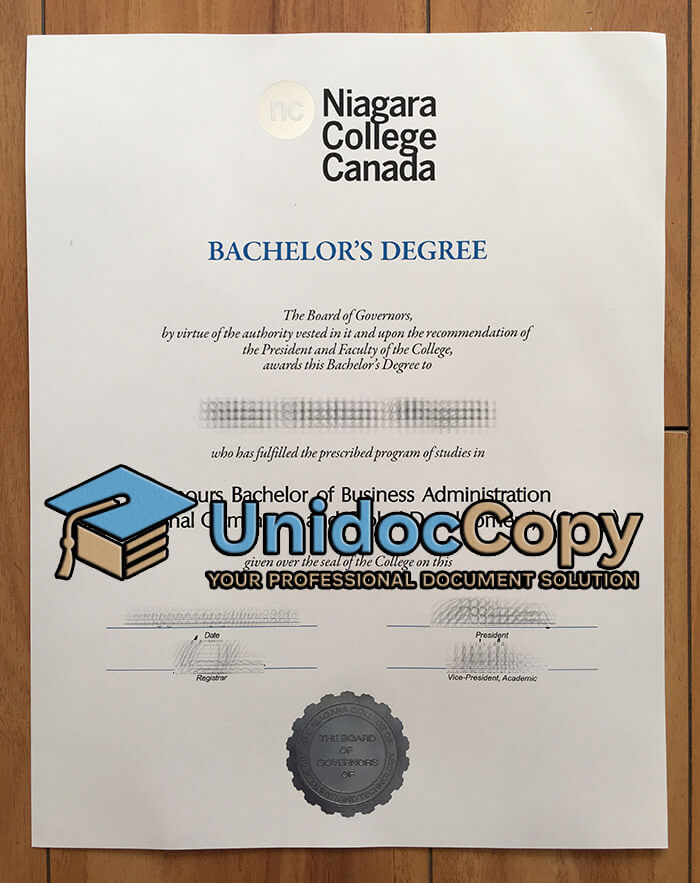 Niagara College diploma