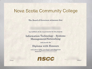 Nova Scotia Community College certificate