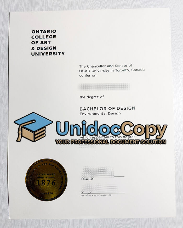 OCAD University diploma, OCAD University degree