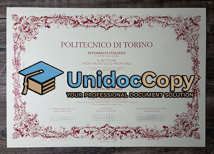 Politecnico di Torino diploma