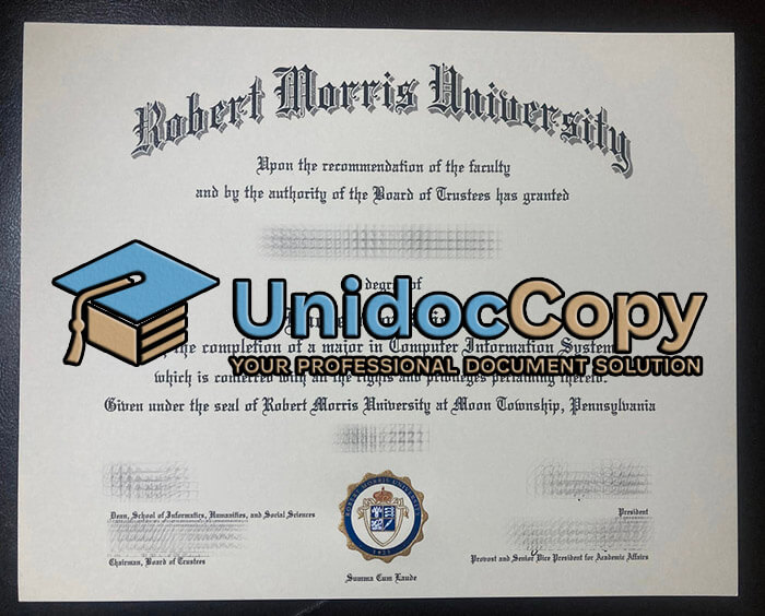 Robert Morris University certificate
