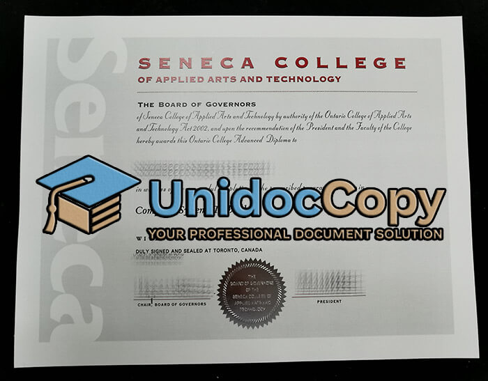 Seneca College of Applied Arts and Technology diploma