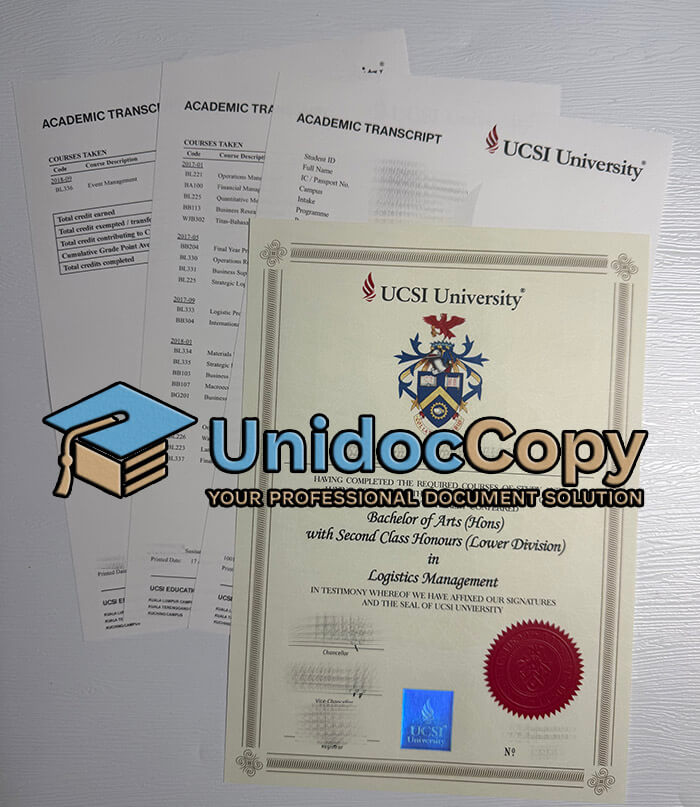 UCSI University diploma