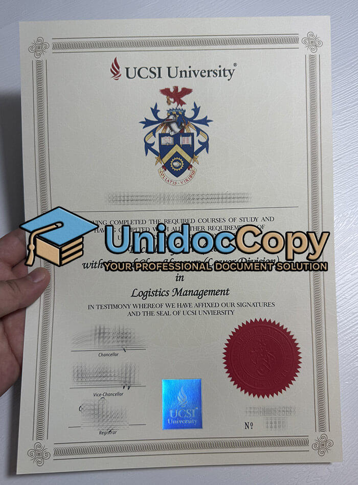 UCSI University diploma