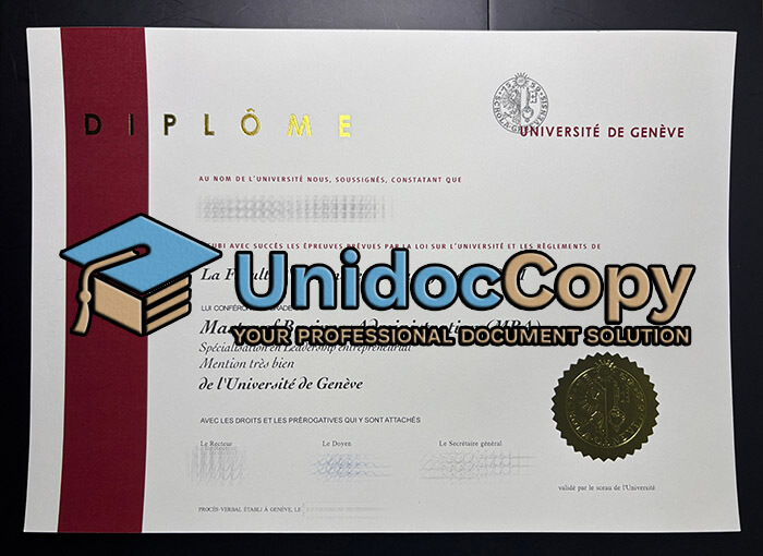 Université de Genève certificate