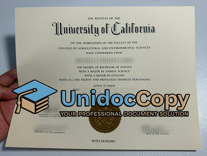 University of California Davis diploma, UC Davis degree