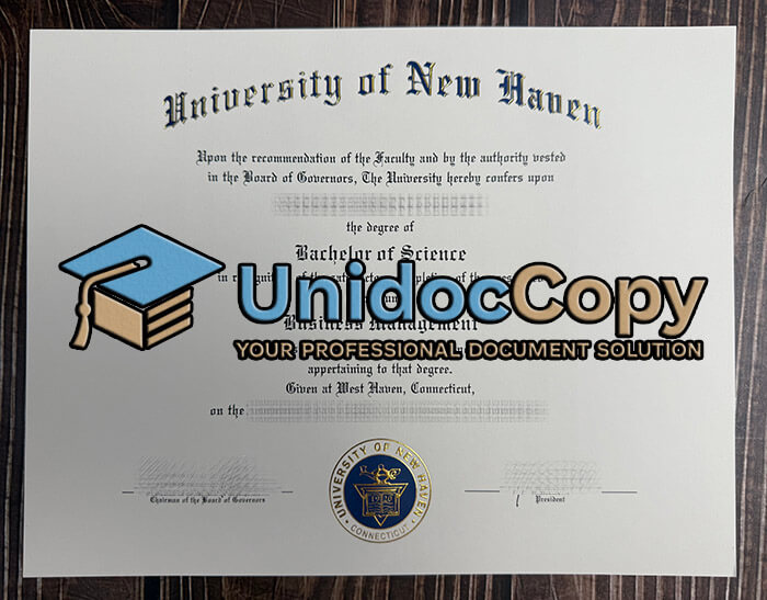 University of New Haven diploma
