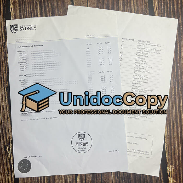 University of Sydney transcript