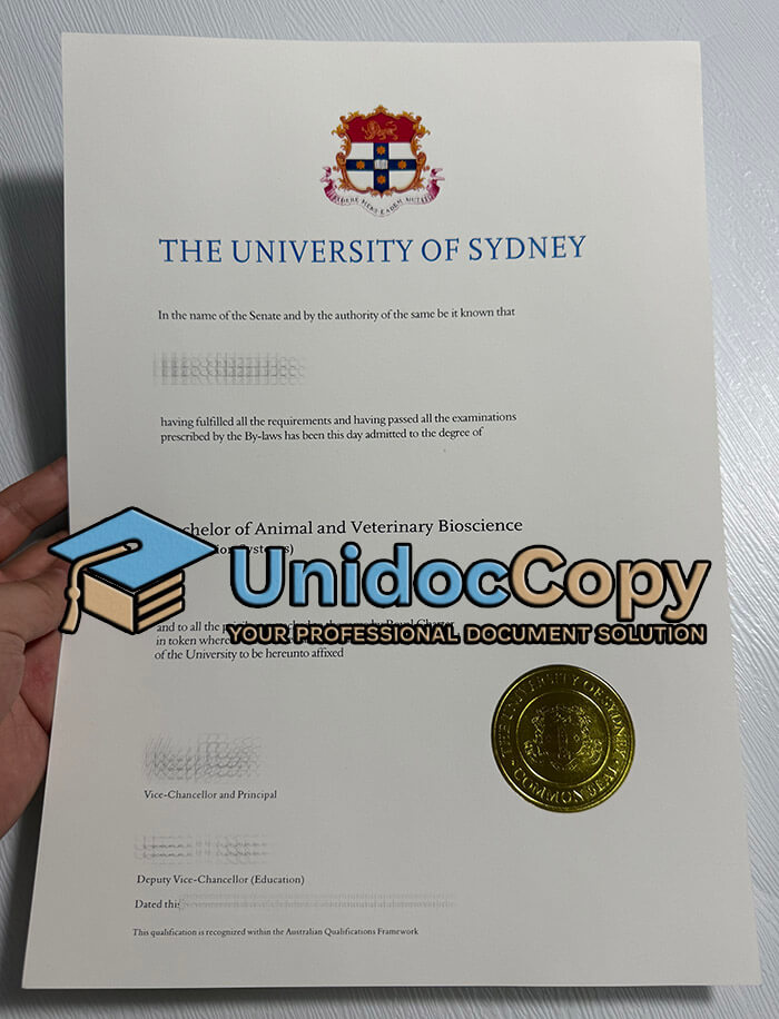 University of Sydney certificate