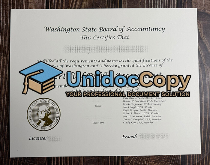 Washington State CPA certificate