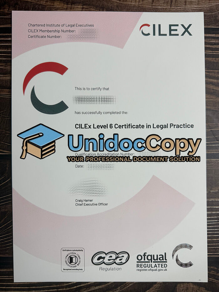 CILEX Level 6 certificate