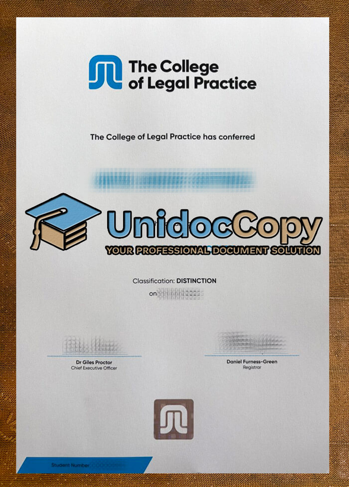 College of Legal Practice diploma