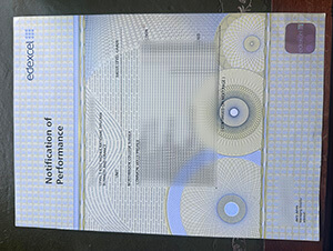 Edexcel Notification of Performance certificate