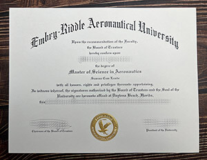 Replica Embry Riddle Aeronautical University degree