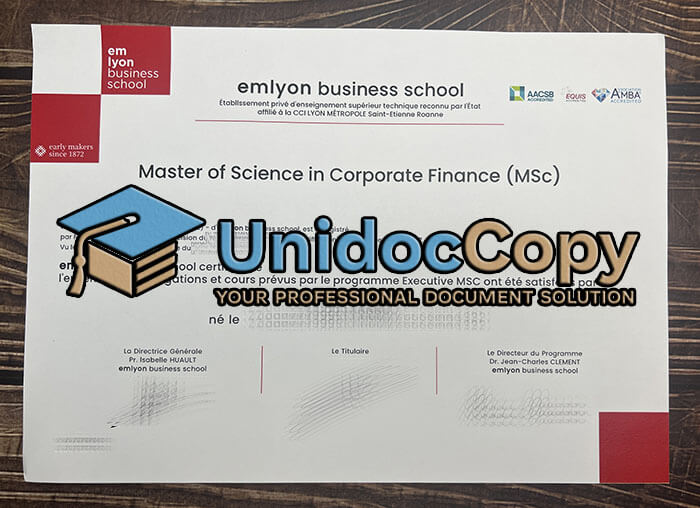 Emlyon Business School diploma