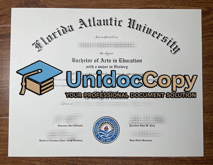 Florida Atlantic University diploma