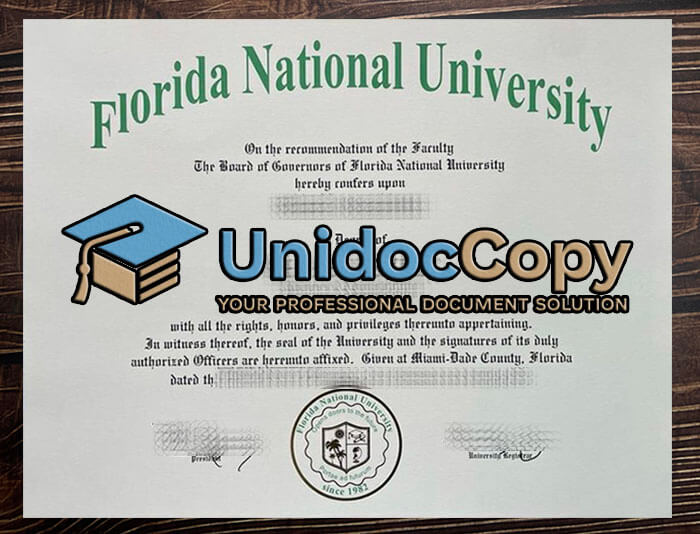 Florida National University diploma