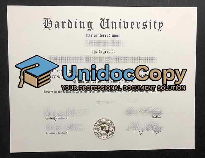 Harding University diploma