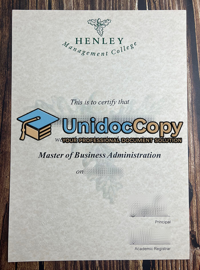 Henley Management College diploma