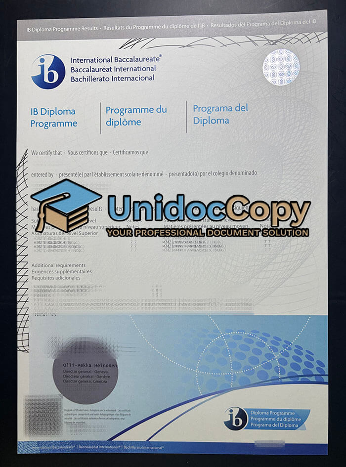 International Baccalaureate degree