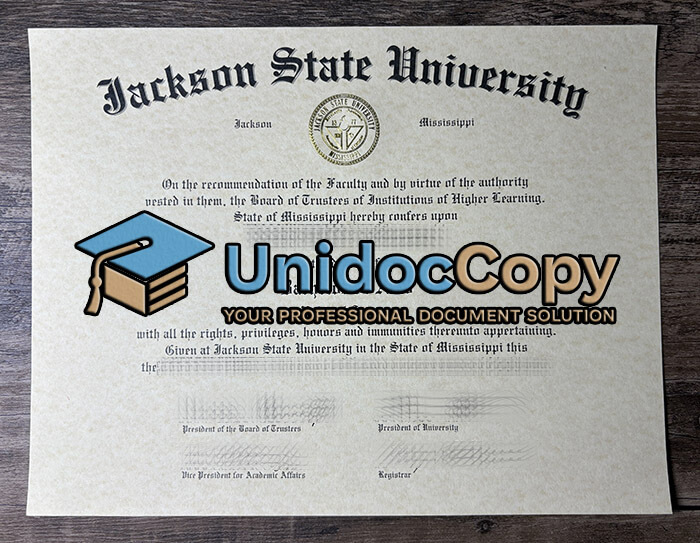 Jackson State University certificate