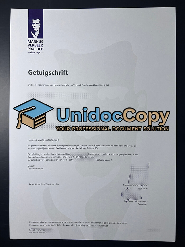 Markus Verbeek Praehep diploma