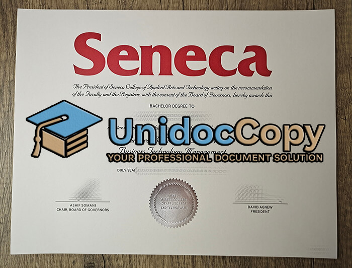 Seneca College certificate