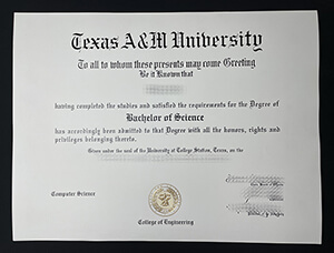 Purchase a Texas A&M University diploma online