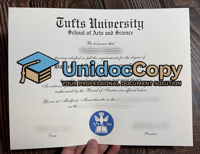 Tufts University certificate