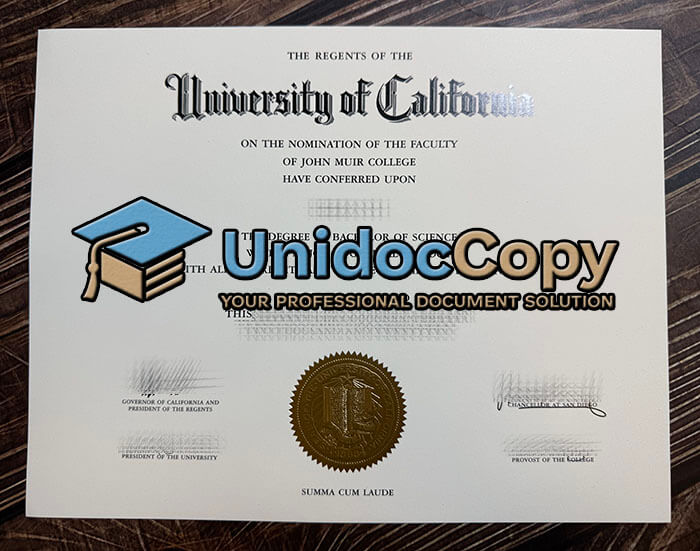UC San Diego certificate