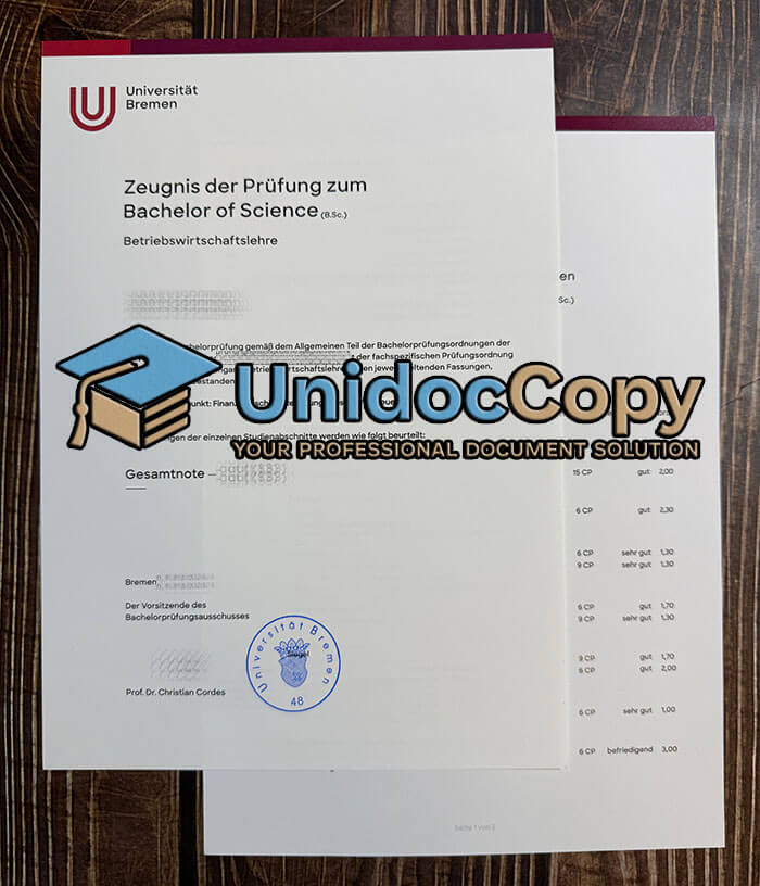 Universität Bremen diploma