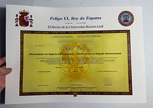 Replica Universitat Ramon Llull diploma