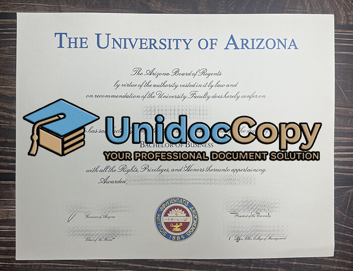University of Arizona diploma