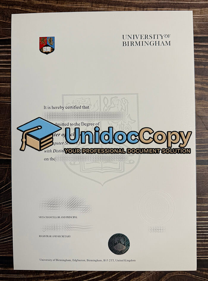 University of Birmingham diploma