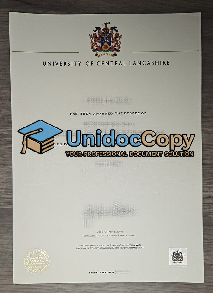 University of Central Lancashire degree