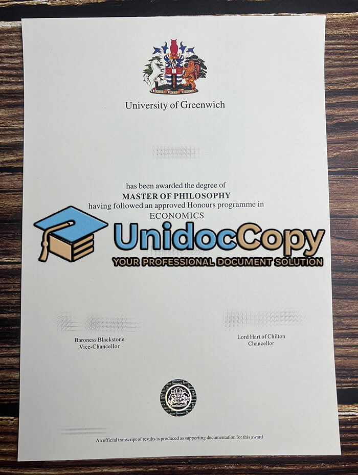 University of Greenwich diploma