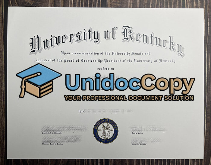 University of Kentucky certificate