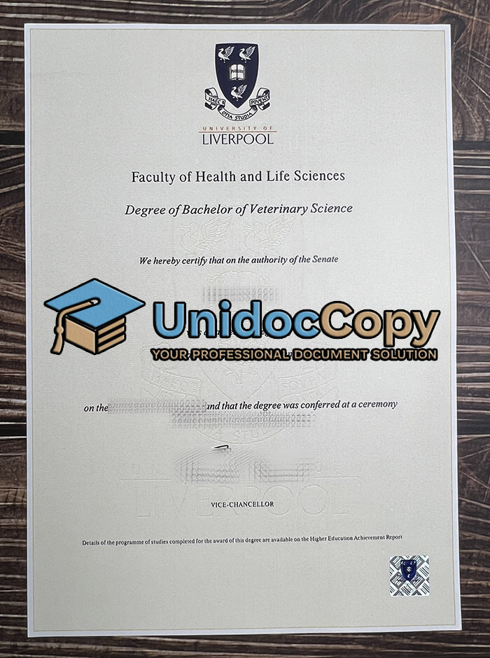 University of Liverpool diploma