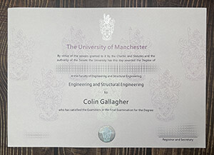 University of Manchester certificate