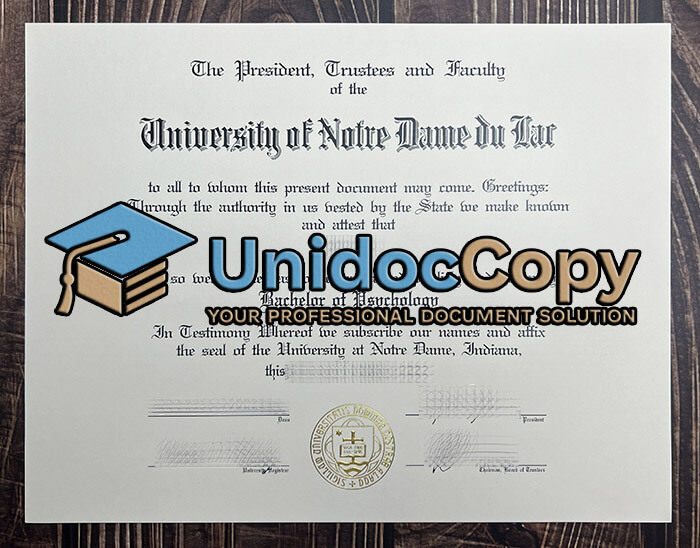 University of Notre Dame degree