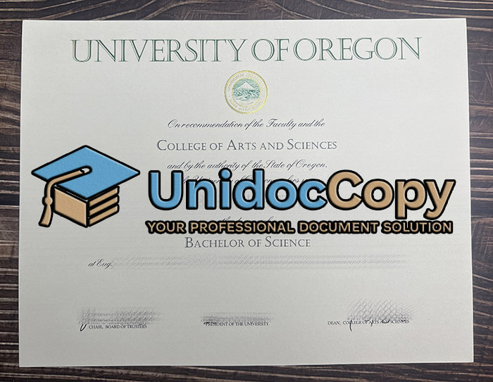 University of Oregon certificate