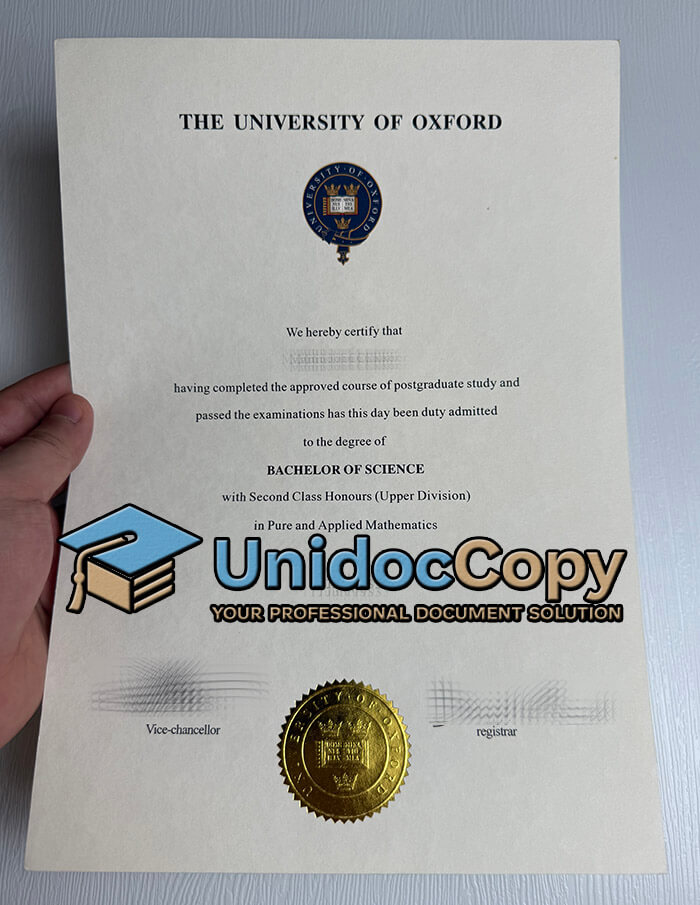 Obtain University of Oxford diploma online