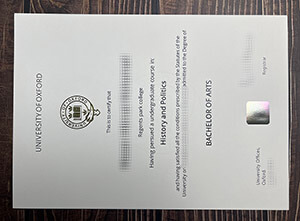 University of Oxford certificate