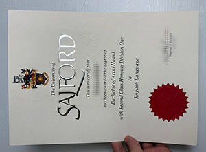 University of Salford certificate