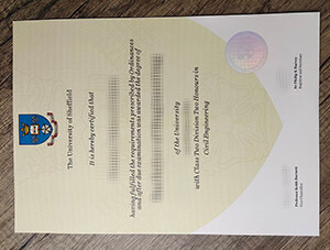 University of Sheffield certificate