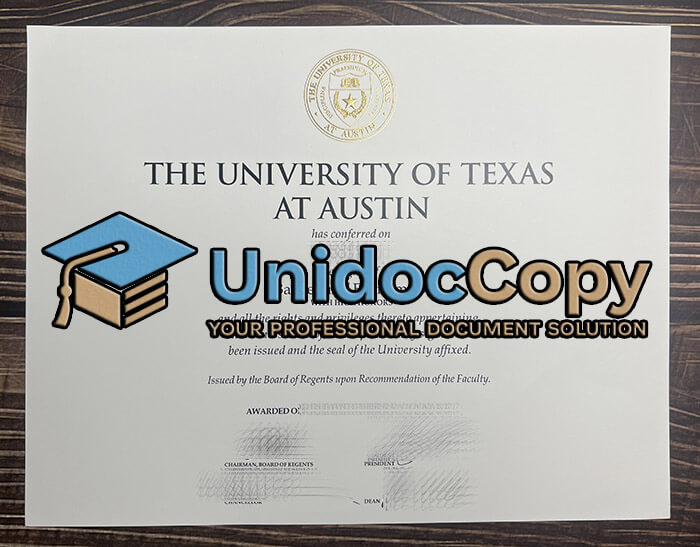 University of Texas at Austin certificate