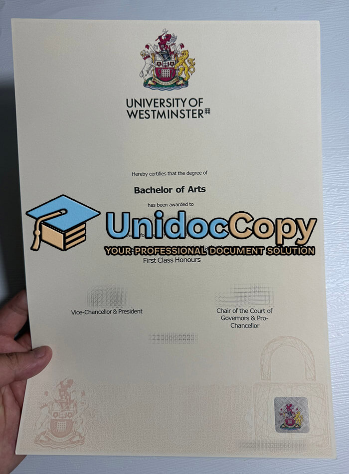 University of Westminster degree