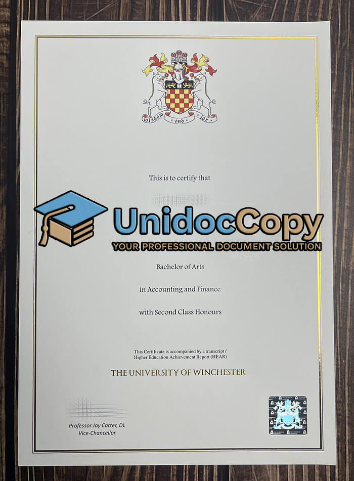 University of Winchester degree