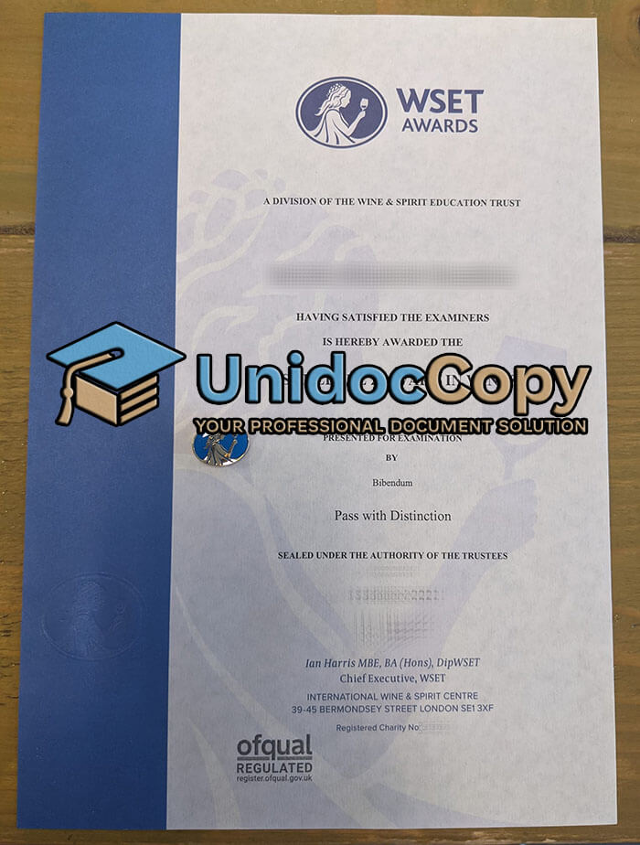 WSET Level 2 certificate